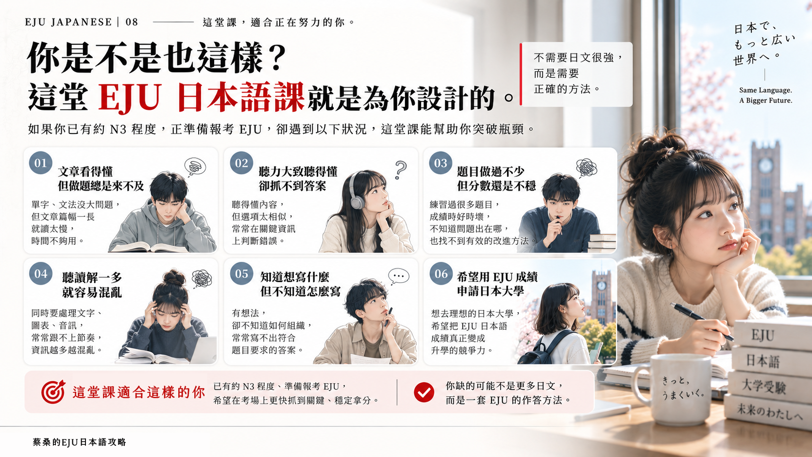 蔡桑的EJU試驗-日本語攻略-日本留學-23小時上東大-08_思享森林知識學習平台